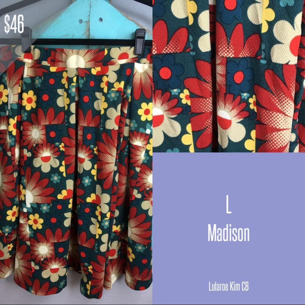 Large Lularoe Madison Skirt, w/ pockets!
